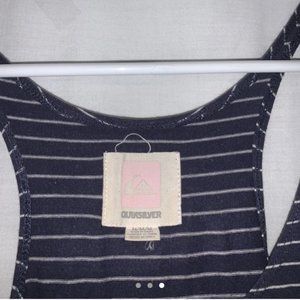 Quiksilver Racerback Blue and White Striped Tank